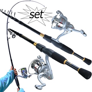 Fishing Rod Reel Combos 1.8M-2.4M Telescopic Fishing Rod Spinning Reel Sea Saltwater Fishing Kits (1)