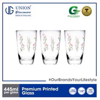 UNION GLASS Printed Glass Limited Edition Design 360ml | 13oz [Set of 3]