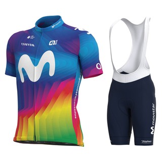 2021 Team Movistar Team Clothing Bike Jersey 20D Pads Shorts Set Mens Quick Dry Pro BICYCLING Maillot Culotte Wear