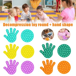 Foxmind Push Pop Pop Bubble Sensory Fidget Toy with Hole Stress Relief Competition Educational toys Special Needs Silent Classroom palm Round flower square shape stress ball Toys for kids children Adults