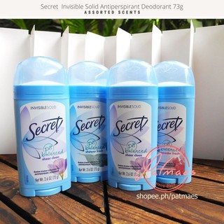 Secret Antiperspirant Deodorant 73G Invisible Solid (sold per piece)