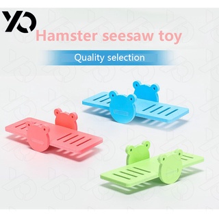 Hamster Toy Frog Seesaw Hamster Molar Toy Wooden Springboard Seesaw Hamster Cage Accessories Supplies Small Hamster Toy (1)