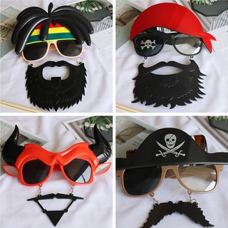 Halloween glasses beard pumpkin party funny props skull pirate navy ghost ornaments festival decoration accessories