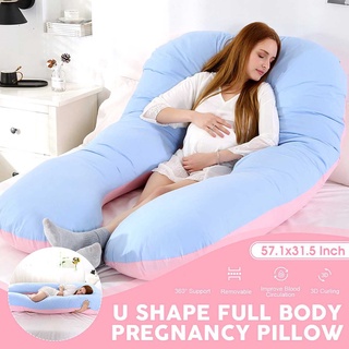 145X80cm Pregnant Women Sleeping Support Pillow Pure Cotton Pillowcase U Shape Maternity Pillows