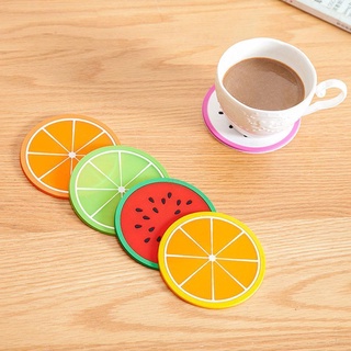 Colorful Jelly Color Coaster Fruit Coaster Creative Silicone Cute Shape Non-slip Insulation Pad Household Tea Coaster