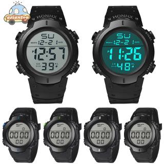 【READY STOCK】Fashion Waterproof Men's Boy LCD Digital Stopwatch Date Rubber Sport Wrist Watch