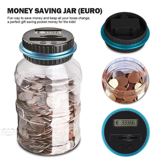 Large Digital Coin Counting Money Saving Box Jar Bank LCD Display Coins Saving Gift for (Euro)
