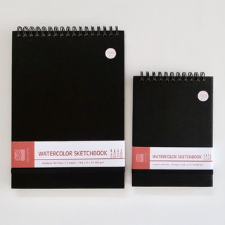 Watercolor Sketchbook Baohong Academy 300gsm 100% cotton A6 / A5 (HP / CP / R) (2)