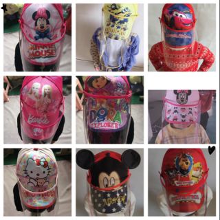 Detachable Adjustable Cartoon Hat/Cap With Face Shield For Kids