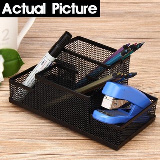 Mesh Cube Large Capacity Metal Stand Combination Holder Office Desk Organizer (9)