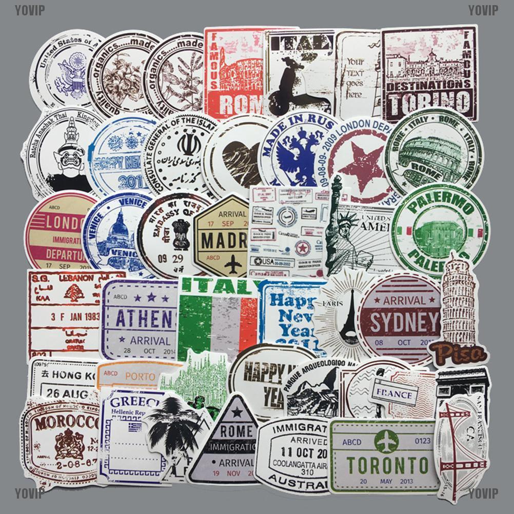 CK※ 60pcs/lot Retro traveling boarding pass air tickets creative suitcase stickers