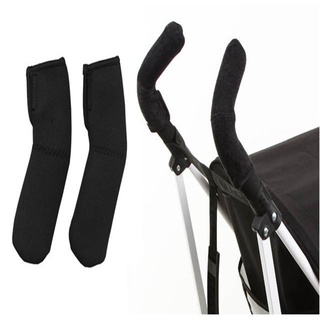 2pcs/Set Black Baby Stroller Armrests Cover Pushchair Protection Cover Soft Handle Protector