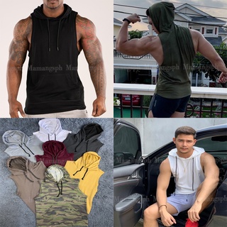JOLS Unisex Muscle Tee Sweat Hoodie Sando Fitness Sports Workout Gym Shirt Tank (FLASH DEALS TODAY)