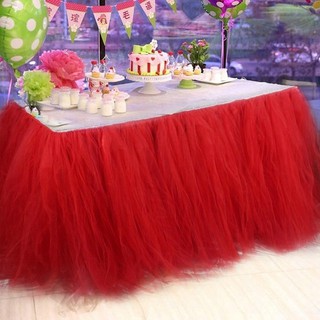🔥BM✿ Table Skirt Tableware Wedding Party Xmas Baby Shower Decor (5)