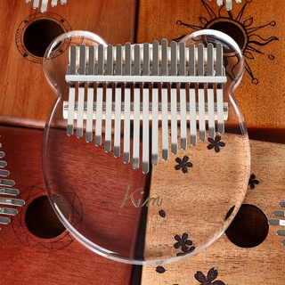 Kimi Kalimba Acrylic Thumb Piano Acoustic Finger Piano Music Instrument 17 Keys with Tuner Hammer Gi