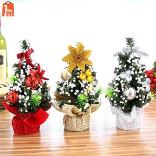 20CM Mini Desktop Artificial Christmas Tree Ribbon Bow and Spherical Decorations Home Office/Home Decoration Holiday Children's Gifts Christmas Decoration Gifts (1)