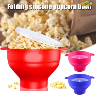 【Sfy】 Microwave Silicone Popcorn Collapsible Hot Air Microwavable Popcorn Bowl BPA Free Dishwasher Safe for Home