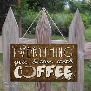 12 Kinds of Coffee Signs Wooden Hanging Board Plaques Gift Coffee Bar Decoration