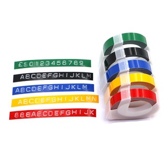 10 Pack 9mm Embossing Label Tapes 3D Plastic Embossing Label Ribbons compatible for Dymo Printer Tape White Print on Black (2)