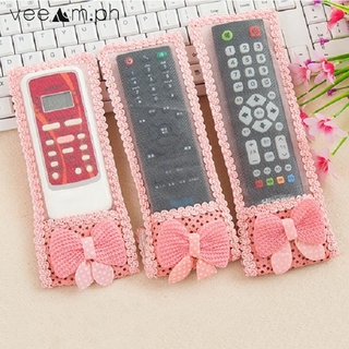 【Fast Delivery】 Protective Case Pink Bow-knot Cover Dust Skin Bag For TV Remote Control 【Veemm】