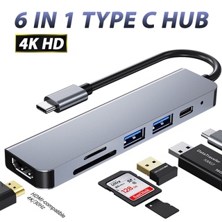 USB C Hub Type C to HDMI-compatible Adapter 4K USB 3.0 2.0 Hub TF SD Reader PD for Macbook Air Pro H