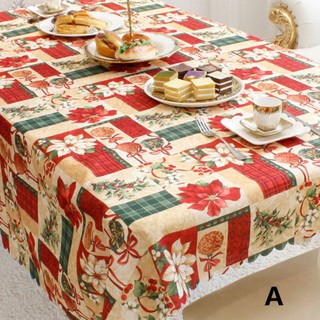 Christmas Table Cover Rectangle Printing Tablecloth for Restaurant Household