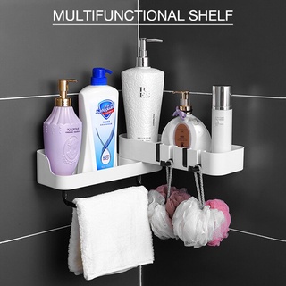 Corner Bathroom Shampoo Shower Shelf Holder Kitchen Storage Rack Organizer Wall Mounted Type