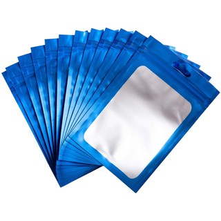 20/50Pcs blue Zip lock Plastic Bag Aluminum Foil Hologram Food Pouch Water Proof