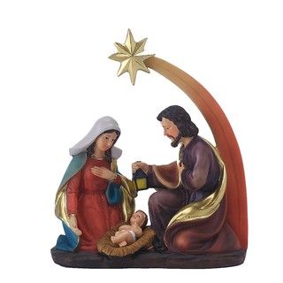 Resin Figurine Holy Family Nativity Scene Home Decoration Statue of (6)