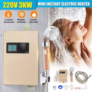 220V 3000W Tankless Electric Water Heater Bathroom Kitchen Instant Water Heater Temperature display