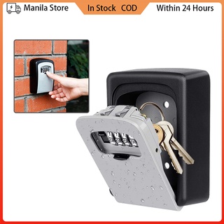 Outside Key Lock Box Aluminum Alloy Key Storage Box Key Safe Box With 4 Digit Combination Password