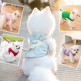 【give Leashes】Vest Dog Ha Holding Rope Pet Harness Small Dog Medium-Sized Dog Cat Breathable Dog Leash Dog clothes