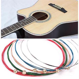 6Pcs/Set Acoustic Guitar Strings Rainbow Colorful Guitar Strings E-A For Acoustic Folk Guitar Classic Guitar Multi Color