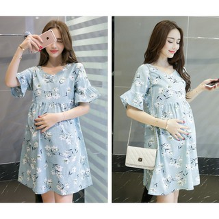 Maternity Dress Fashion Cotton Short Sleeve (1)