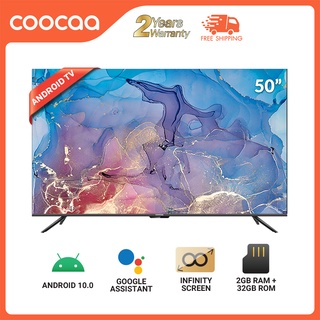 COOCAA NEW [50S6G Pro] 50 Inch 4K Android 10 & Smart Flat screen Frameless Ultra HD LED TV Netflix S