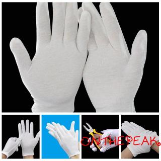 ❣TOP☞6Pairs White Coin Jewelry Silver Inspection Cotton Gloves Size S M L XL