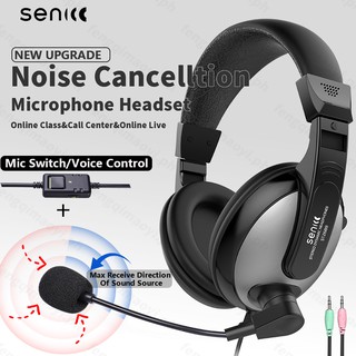 Headphone with noise cancelling microphone online class headset with mic 3.5mm jack plug wired headphones