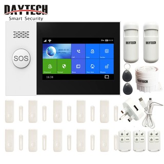 DAYTECH Wireless WiFi/GSM Alarm System TA04 Full Touch Color Screen With Door Sensor Motion Detector