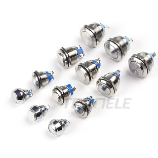 16mm 19mm 22mm Normally Open NO N/O 16mm Metal Momentary Round Push Button Switch AC 250V 3A round flat high head