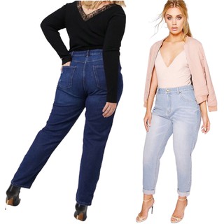 High Waist Maong Pants for Women 34-44 Mom Jeans