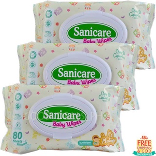 ✾✇COD Set of 3 Sanicare Playtime Wipes 80's