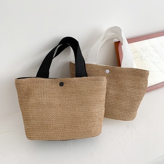 Cute Bag 2021 New Style Influencer Handbag Female Seaside Beach Vacation Woven Straw Trendy (3)