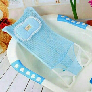 ♚▦♘Baby Bath Mesh Sling Rack Shower Cushion Baby Bed Soft Mesh Bed Net Bath Stand for Newborn (1)