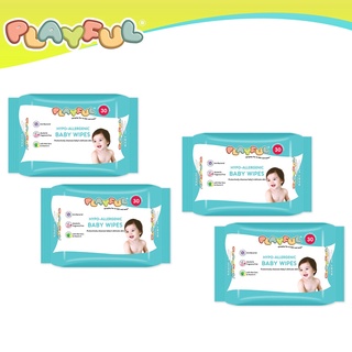 PLAYFUL Hypo-Allergenic Baby Wipes 30's x 4 packs