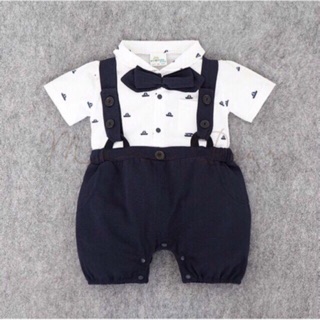 Gentlemen Romper Suit Bodysuit Sailor Suspenders Baby Boys (1)