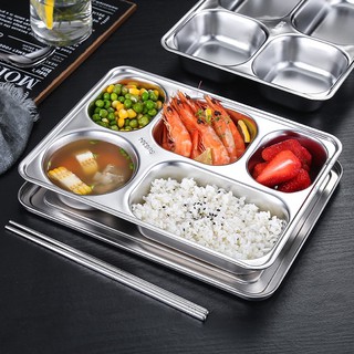 304 stainless steel lunch box dinner plate five holes/cover