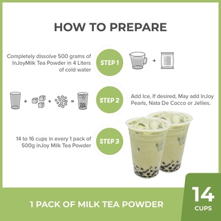 ☎inJoy Matcha Milk Tea 500g | Instant Powdered Milk Tea Drink