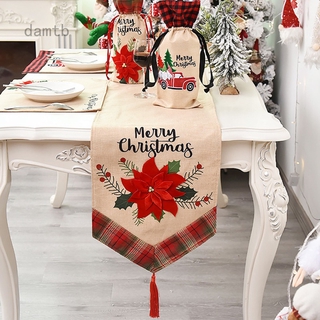 Christmas decoration tablecloth Christmas flower cartoon car old man table runner holiday table dress up supplies
