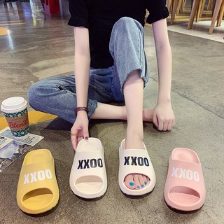 Yeezy slides Thick bottom solid color home unisex couple non-slip silent indoor comfortable slippers