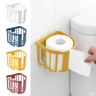 Plastic Waterproof Wall Mount Toilet Paper Holder Shelf Toilet Paper Tray Roll Paper Tube Storage Bo
